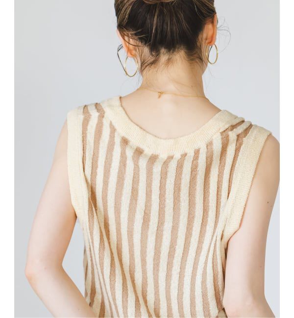 NOBLE「《NOBLE別注カラー》PROVOKE/プロヴォーク loopyarn stripe vest」|ベスト・ジレ|