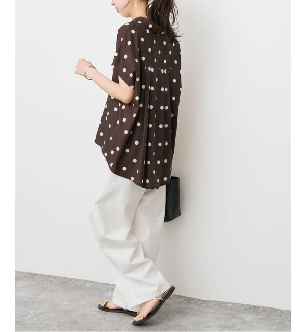 Spick and Span「《WEB限定 / 追加予約》ドットフレンチスリーブシャツ」|シャツ・ブラウス|