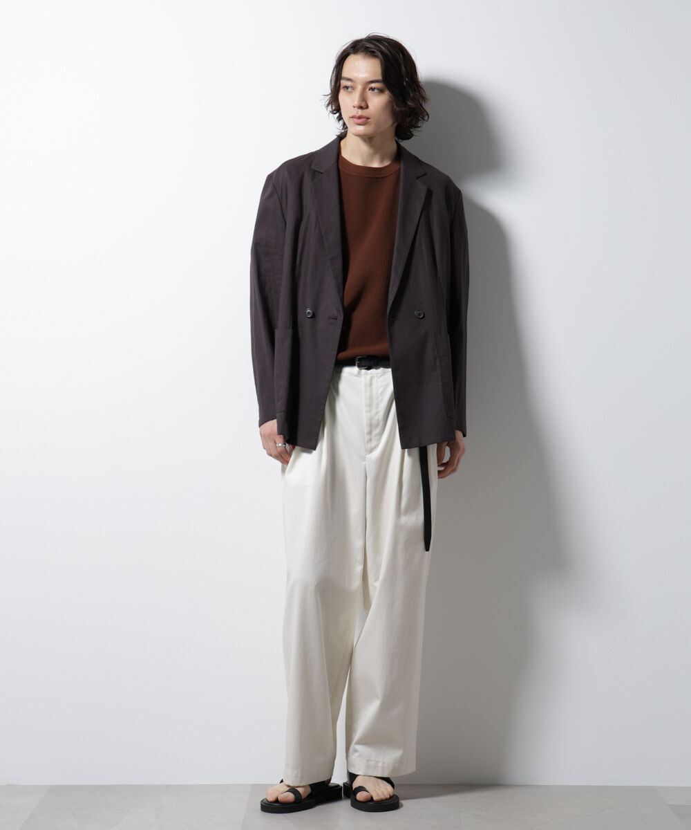 nano･universe「「BELGIUM LINEN FABRICS」リネンコットンダブルジャケット(セットアップ可)」|テーラードジャケット|
