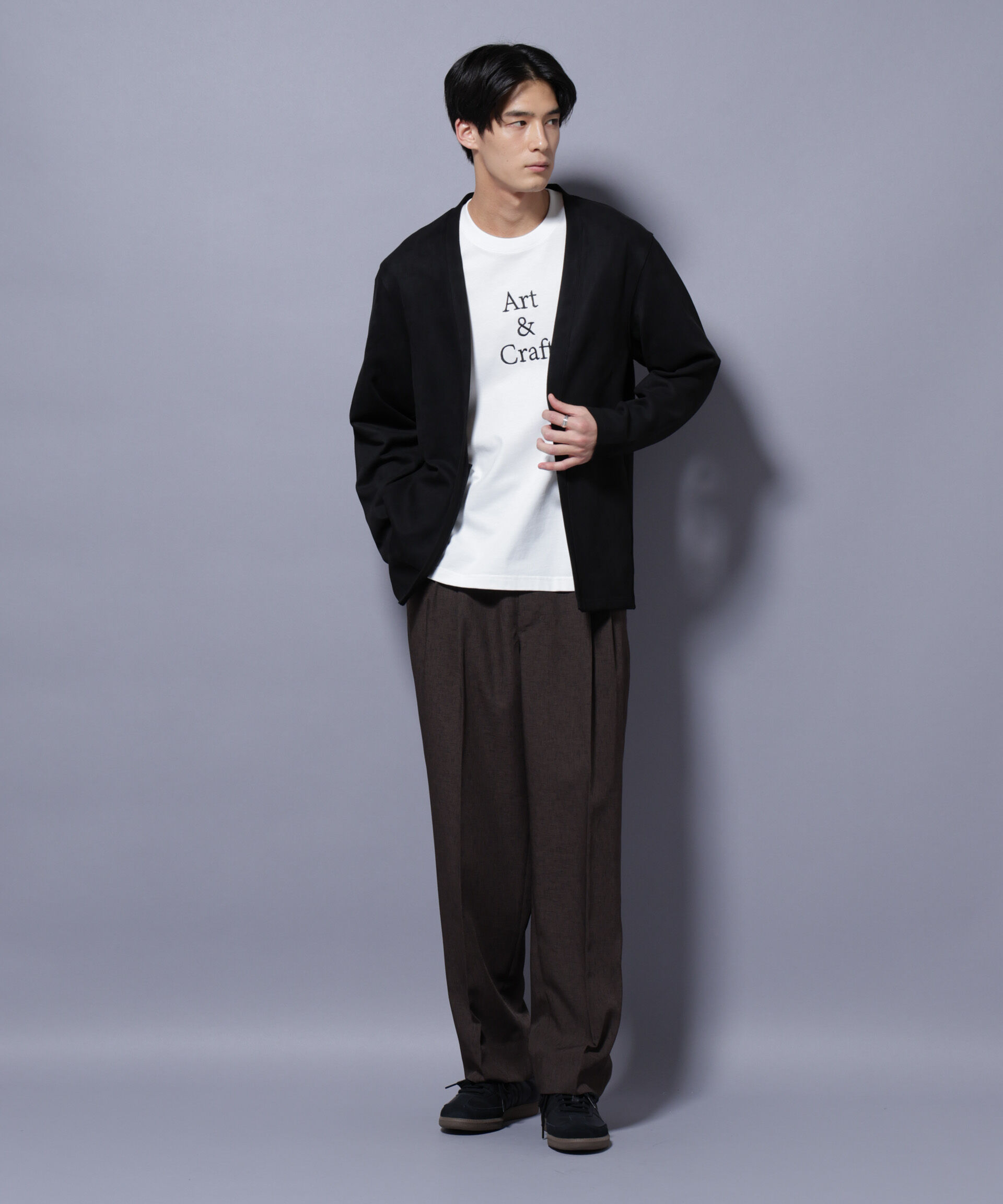 nano･universe「フェイクスエードトッパーカーディガン」|Tシャツ・カットソー|