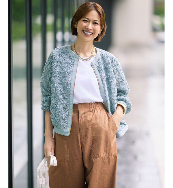 自由区「【累計1000枚突破・SHIHOさん着用・WEB先行販売・新色追加】テープエンブロイダリー ブルゾン」|ブルゾン・スタジャン|
