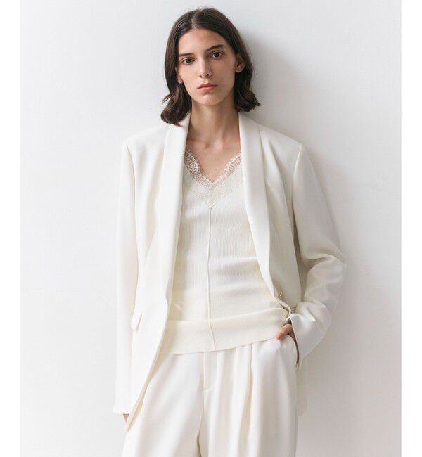 BEIGE,「【Precious掲載】GYPSUM / シルキータッチ ショールカラージャケット」|テーラードジャケット|Ecru