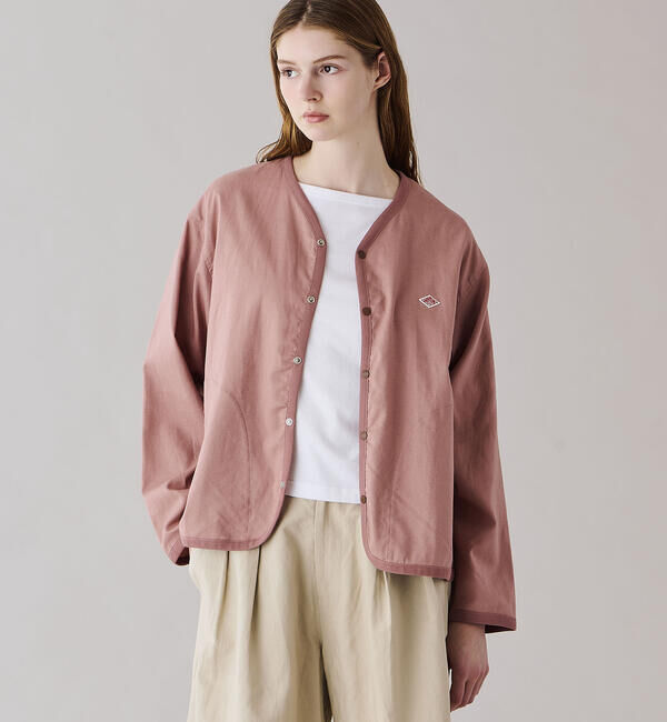 DANTON「DANTON | リネンポリエステル シャツカーディガン WOMEN」|シャツ・ブラウス|PINK