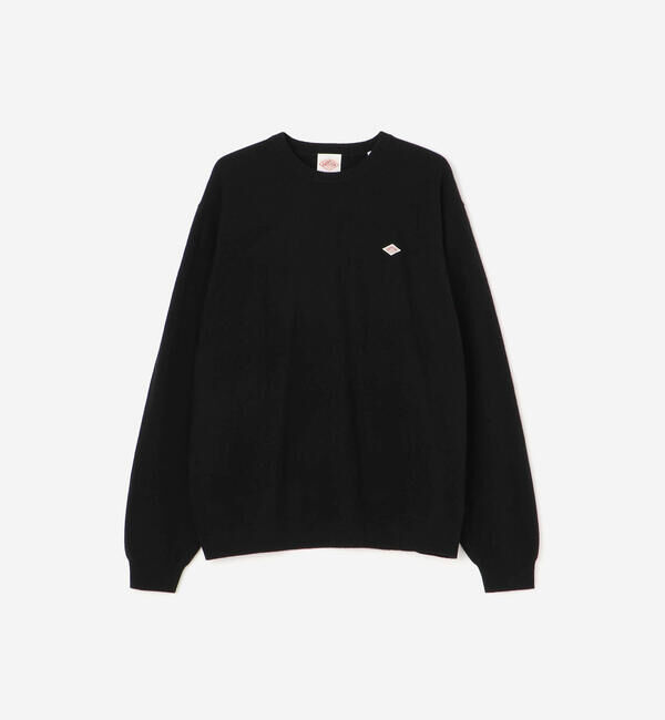  「DANTON | ラムウール クルーネックニットプルオーバー MEN」|ニット・セーター|BLACK