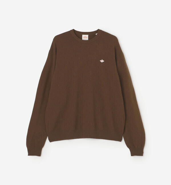  「DANTON | ラムウール クルーネックニットプルオーバー MEN」|ニット・セーター|BROWN