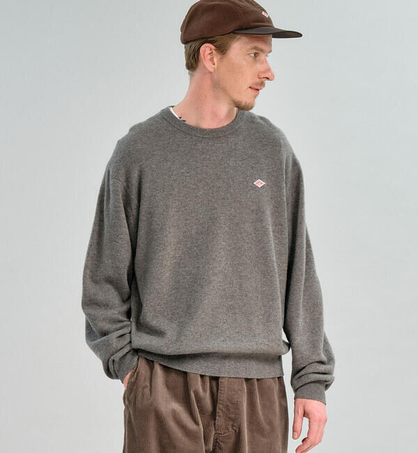  「DANTON | ラムウール クルーネックニットプルオーバー MEN」|ニット・セーター|TAUPE
