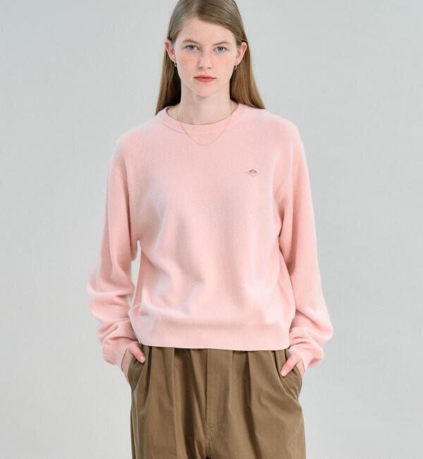  「DANTON | ラムウール クルーネックニットプルオーバー WOMEN」|ニット・セーター|PINK