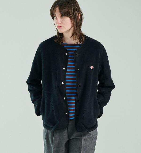  「DANTON | フリース カラーレスジャケット WOMEN」|Tシャツ・カットソー|BLACK