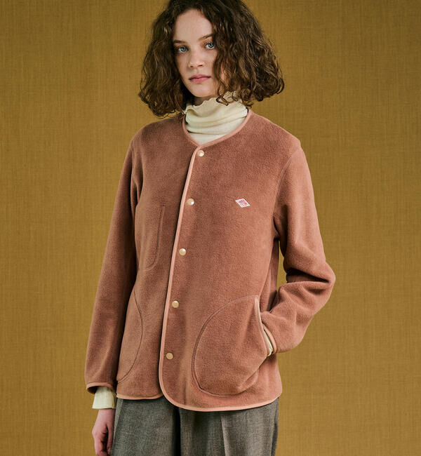  「DANTON | フリース カラーレスジャケット WOMEN」|Tシャツ・カットソー|BROWN系1