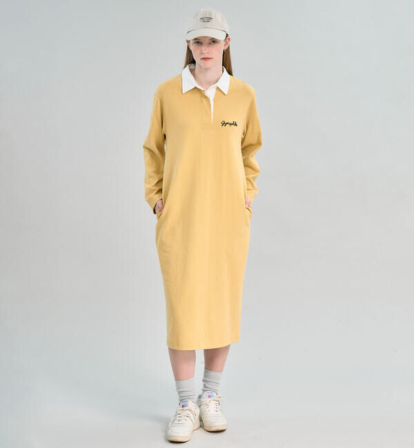  「Gymphlex | コットンジャージー ラガーシャツワンピース WOMEN」|ワンピース|MUSTARD