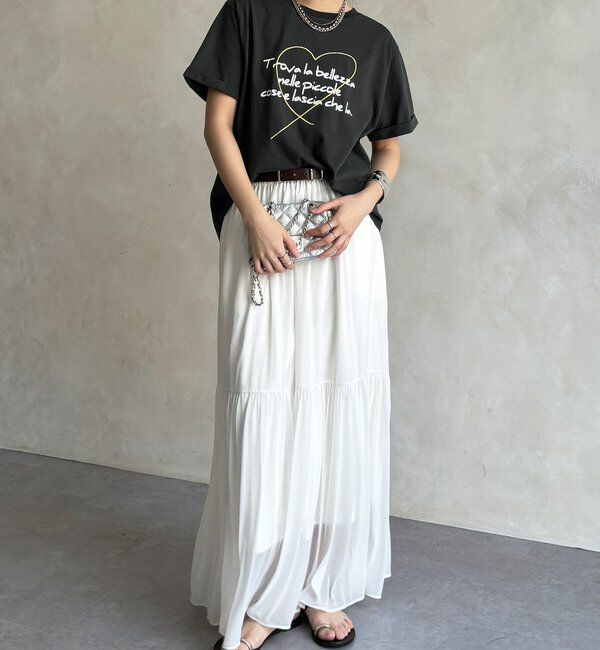  「【WEB限定】ハート刺繍ロゴプリントTEE」|Tシャツ・カットソー|