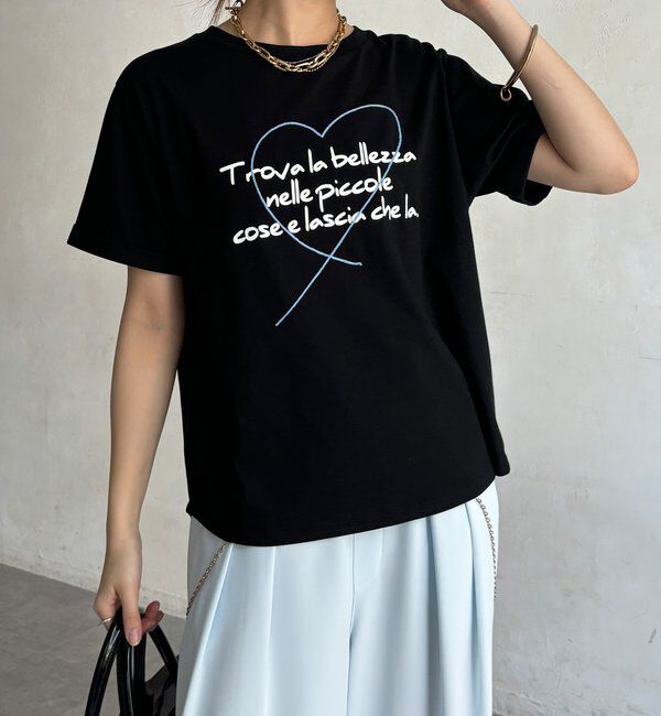  「【WEB限定】ハート刺繍ロゴプリントTEE」|Tシャツ・カットソー|