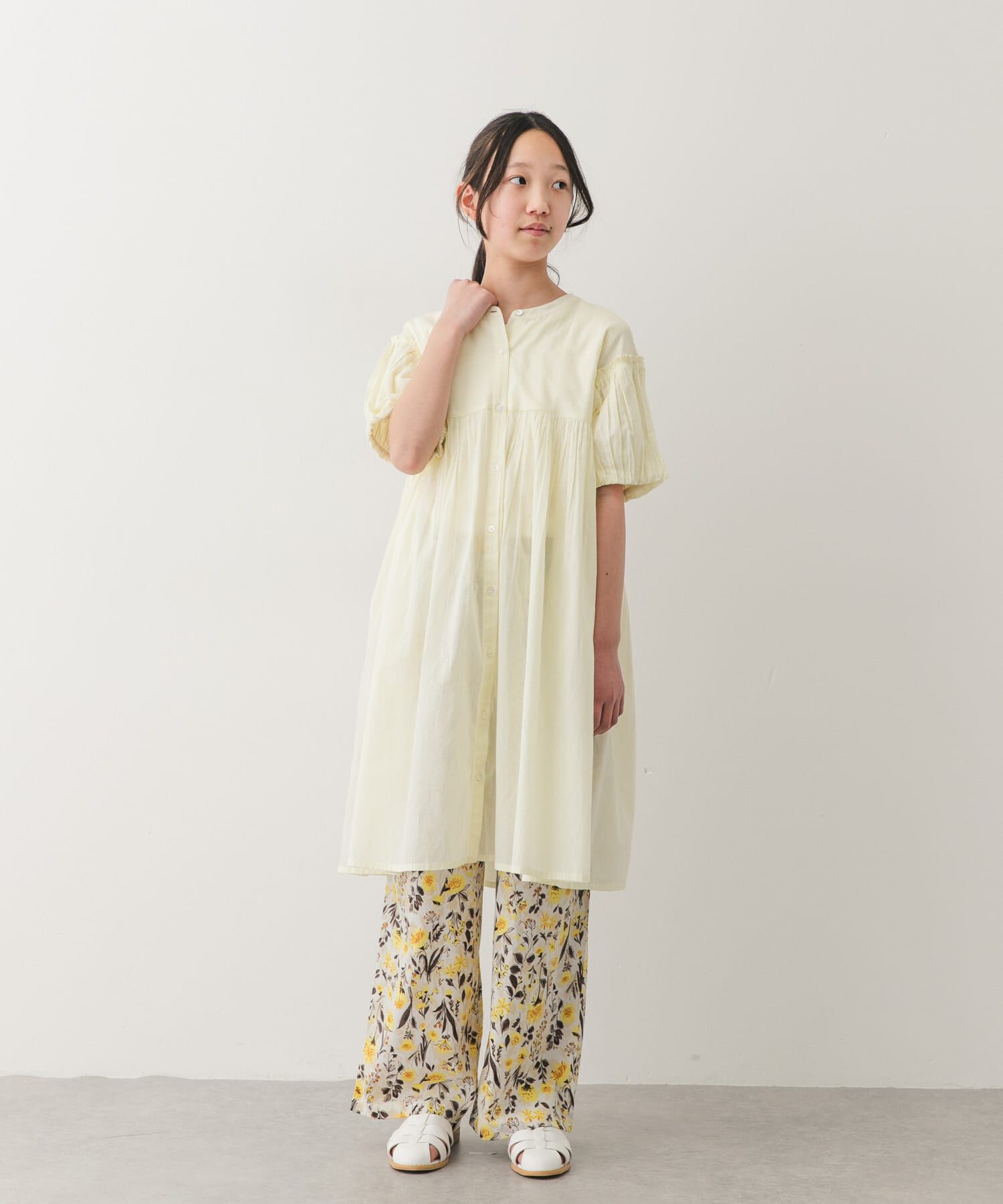 URBAN RESEARCH DOORS「『親子リンク』『150サイズ』コットンボイルパフスリーブワンピース(KIDS)」|ワンピース|