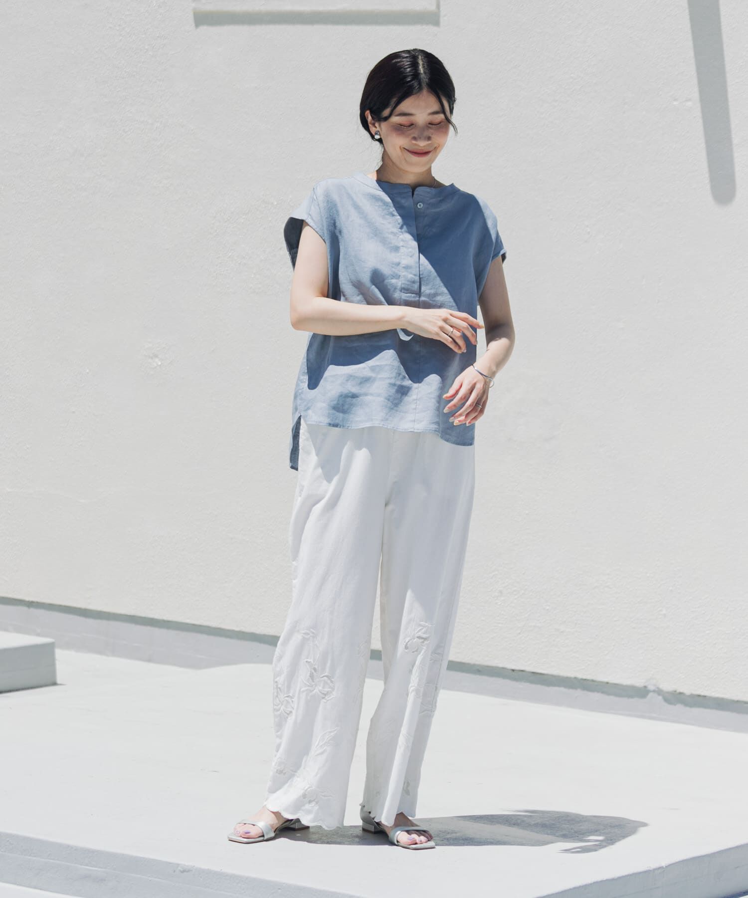 URBAN RESEARCH DOORS「リネンスキッパーフレンチブラウス」|シャツ・ブラウス|