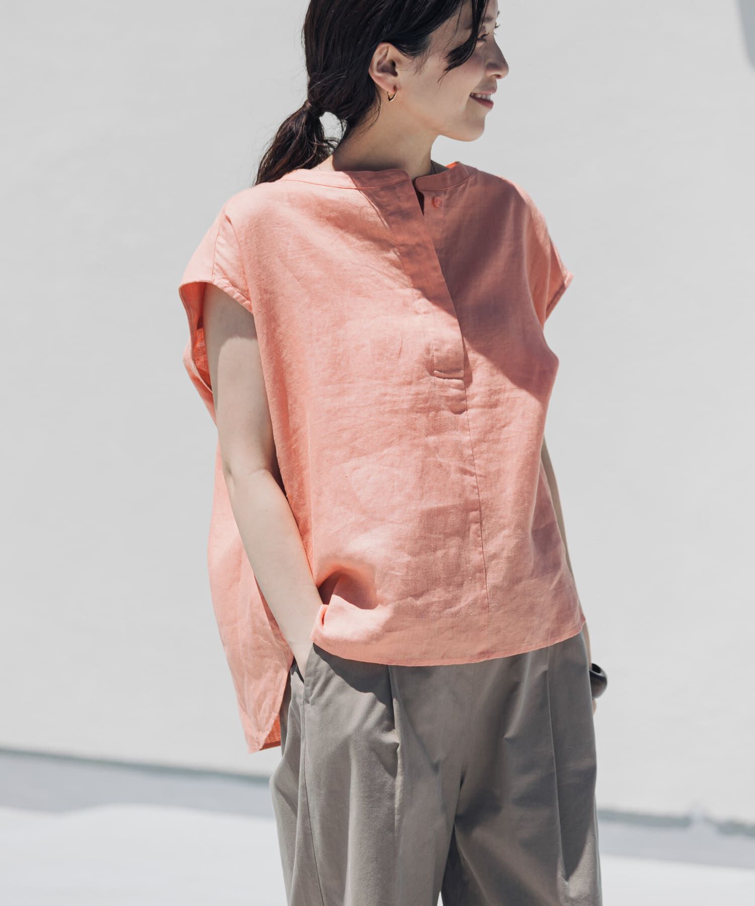 URBAN RESEARCH DOORS「リネンスキッパーフレンチブラウス」|シャツ・ブラウス|