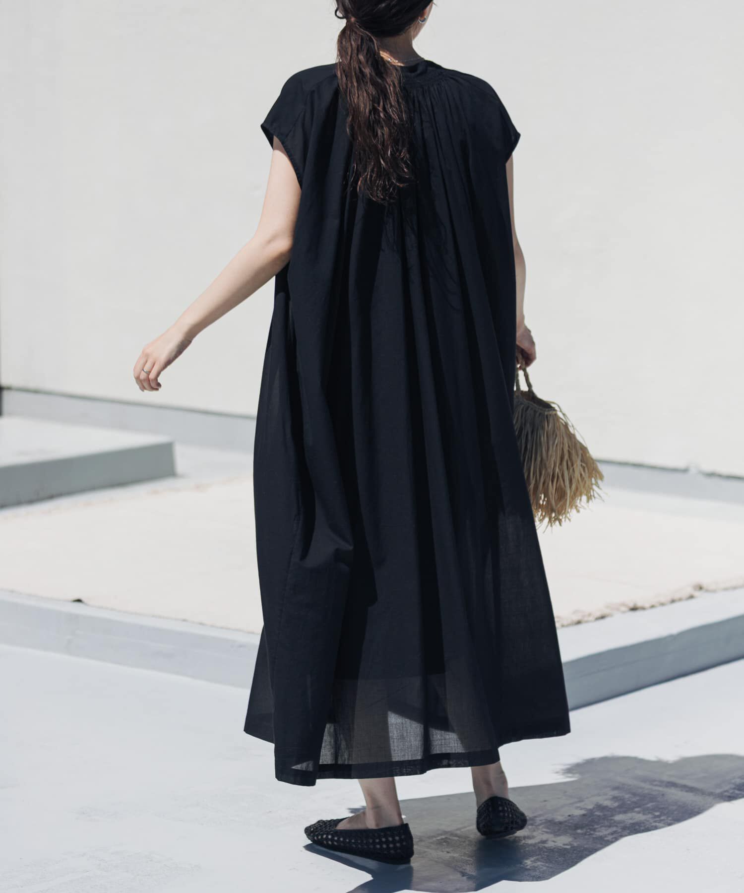 URBAN RESEARCH DOORS「コットンボイルギャザーフレンチワンピース」|ワンピース|