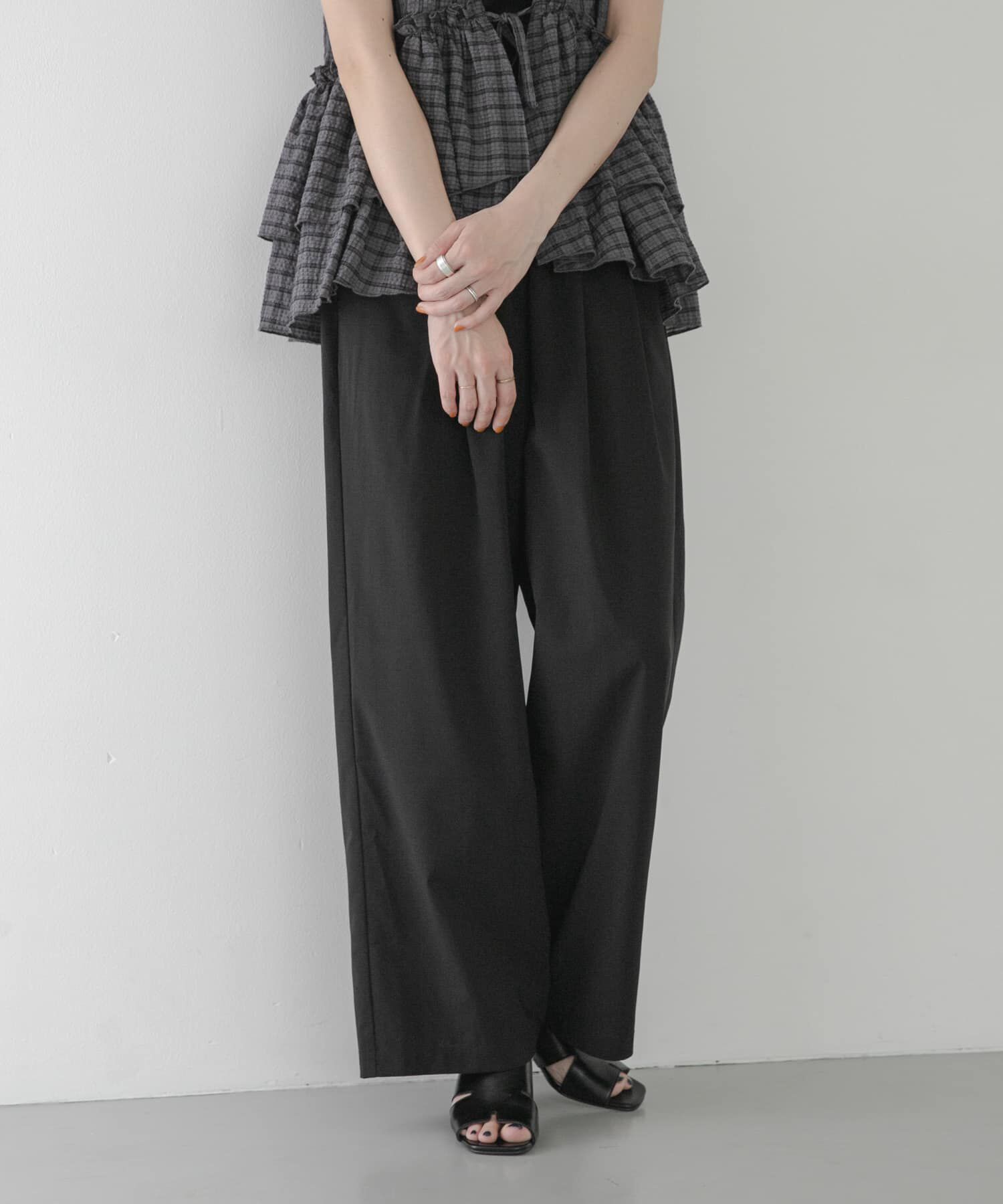 Sonny Label 「機能素材イージーワイドパンツ」|その他|ブラック