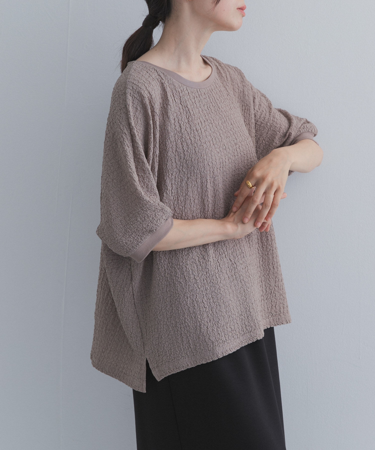 URBAN RESEARCH DOORS「ワッシャーカットドルマンプルオーバー」|Tシャツ・カットソー|