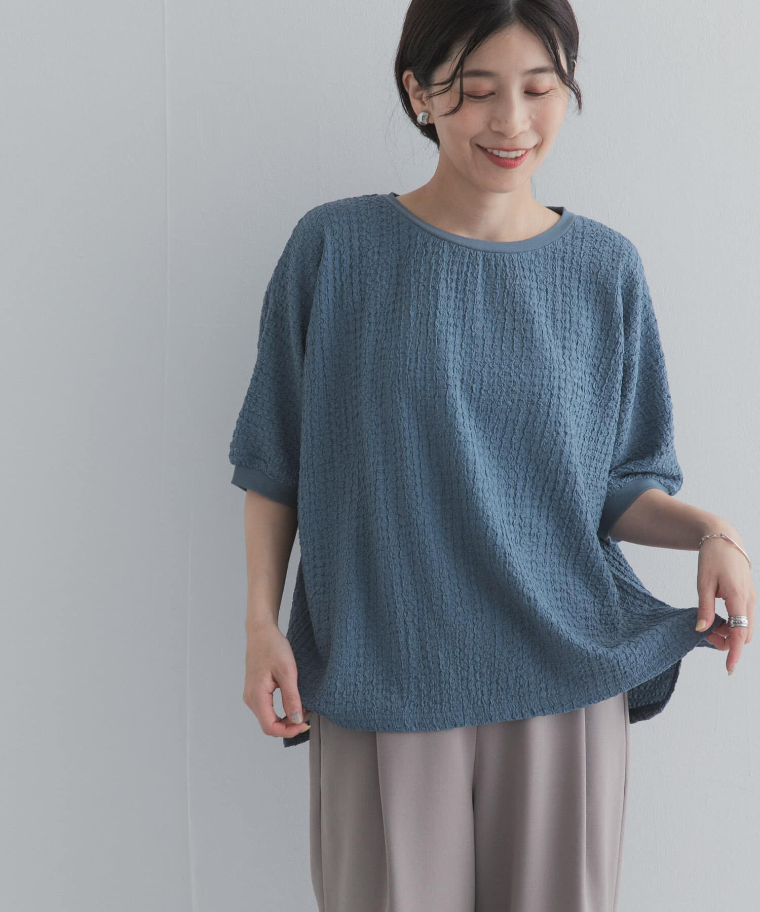 URBAN RESEARCH DOORS「ワッシャーカットドルマンプルオーバー」|Tシャツ・カットソー|