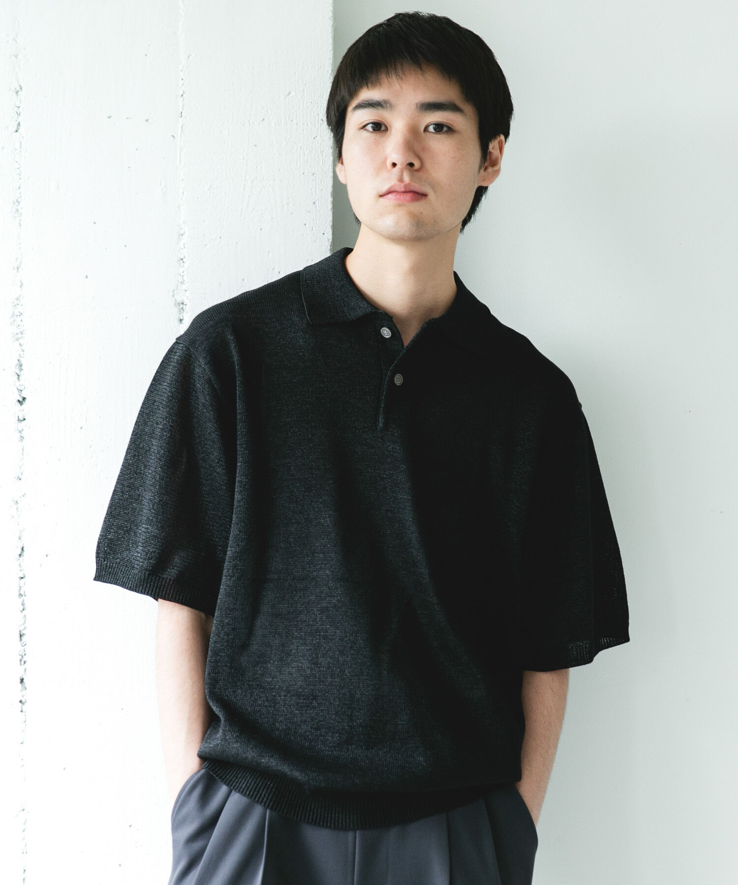 URBAN RESEARCH DOORS「『洗濯可/UVカット』『URTECH』Aircare ショートスリーブニットポロ」|ニット・セーター|