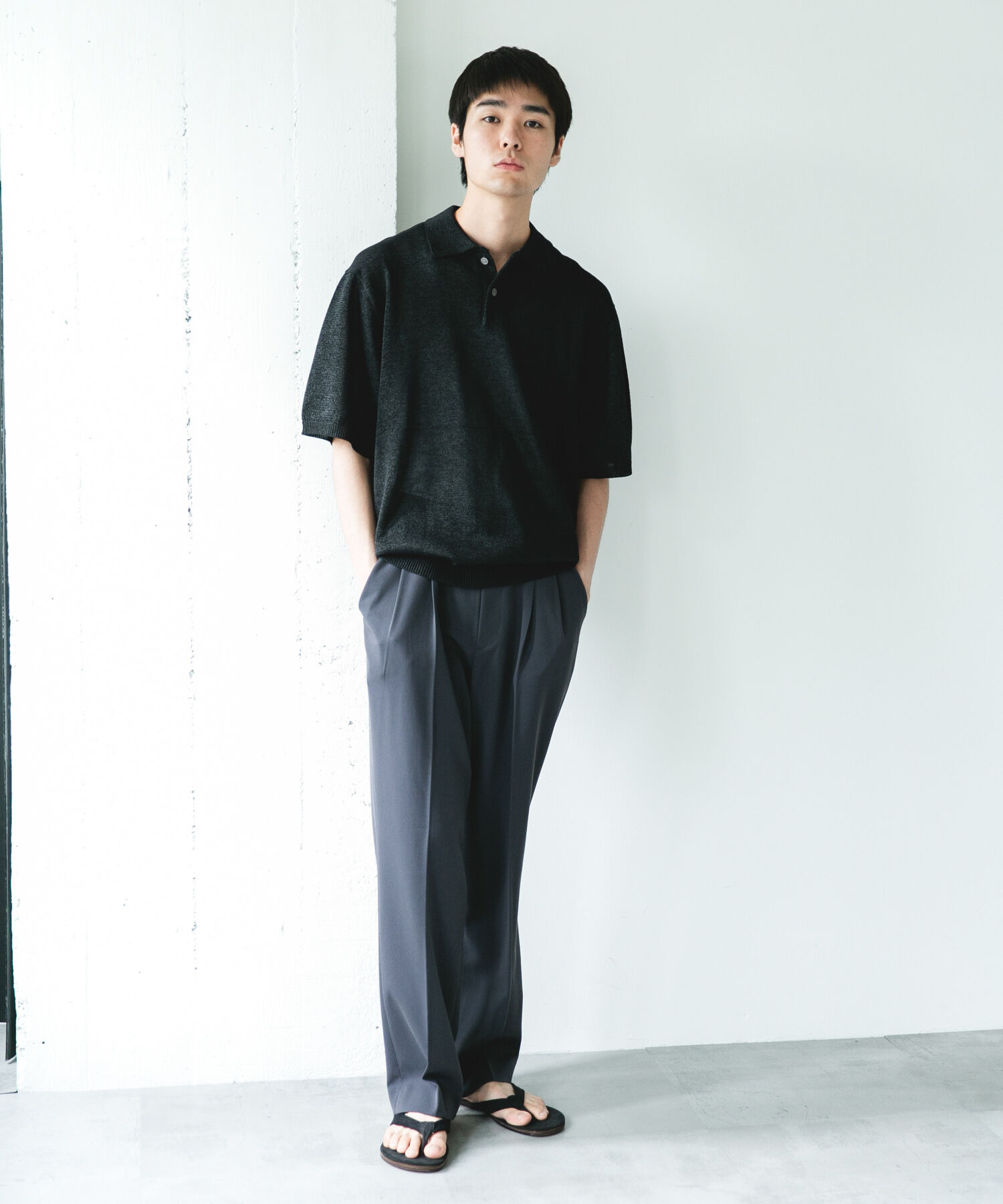 URBAN RESEARCH DOORS「『洗濯可/UVカット』『URTECH』Aircare ショートスリーブニットポロ」|ニット・セーター|