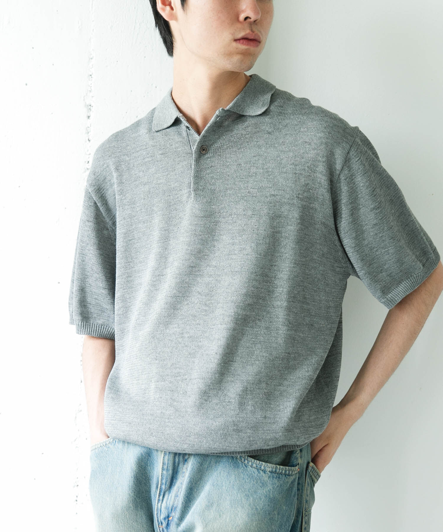 URBAN RESEARCH DOORS「『洗濯可/UVカット』『URTECH』Aircare ショートスリーブニットポロ」|ニット・セーター|