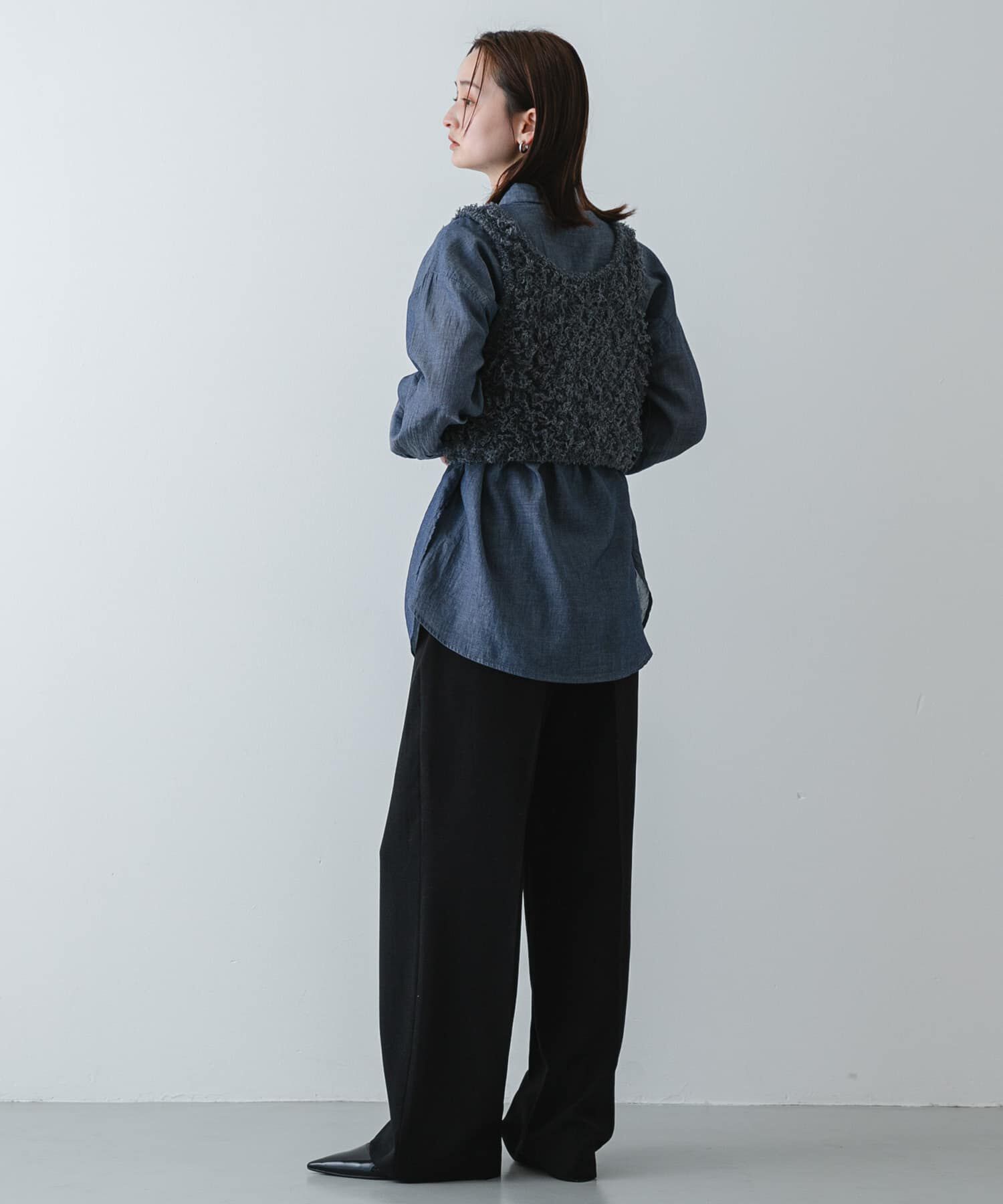 SENSE OF PLACE by URBAN RESEARCH「『洗濯可』2wayリボンヤーンループニットベスト」|ベスト・ジレ|
