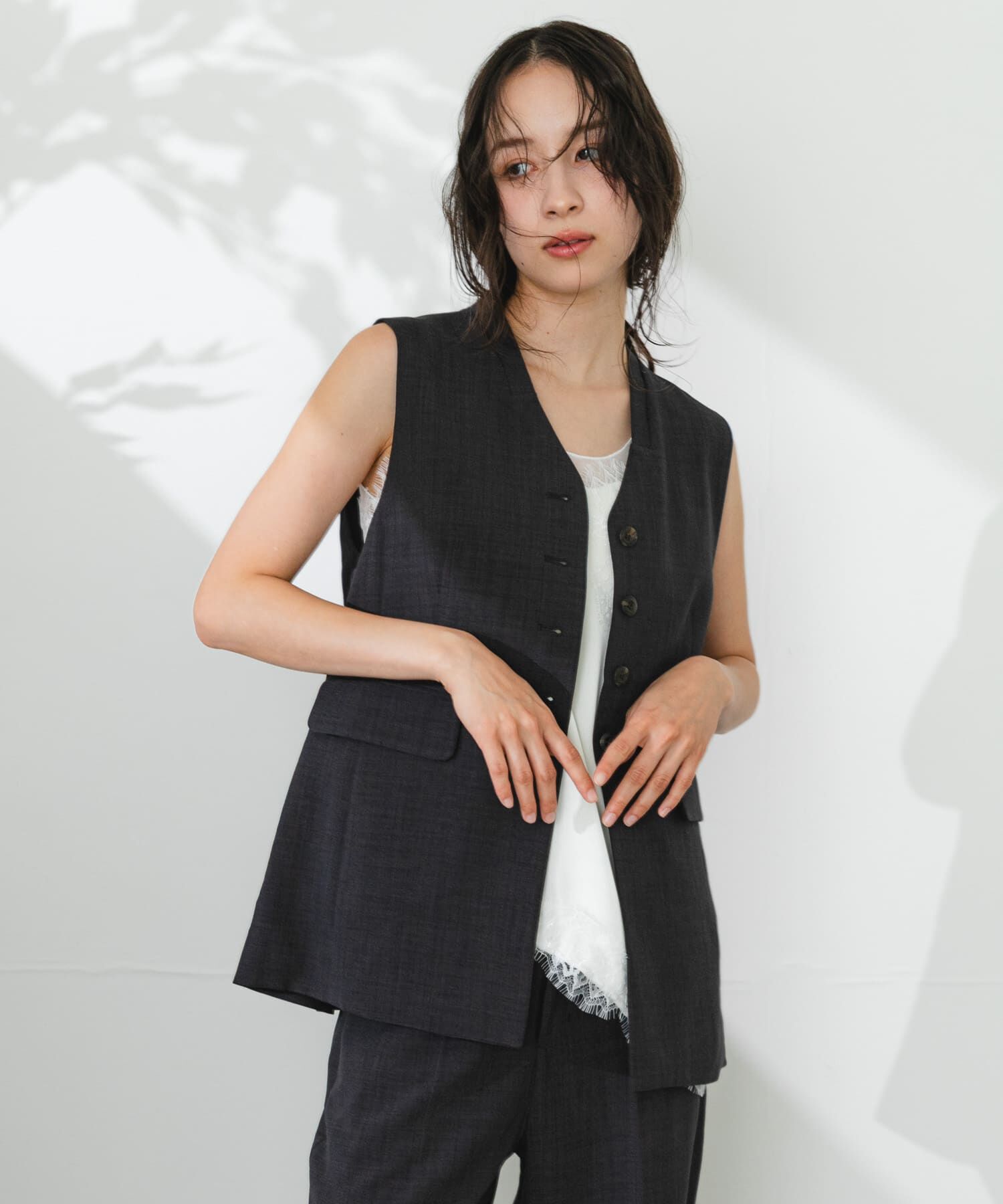 SENSE OF PLACE by URBAN RESEARCH「『UR TECH DRYLUXE』リネンライクジレ」|ベスト・ジレ|