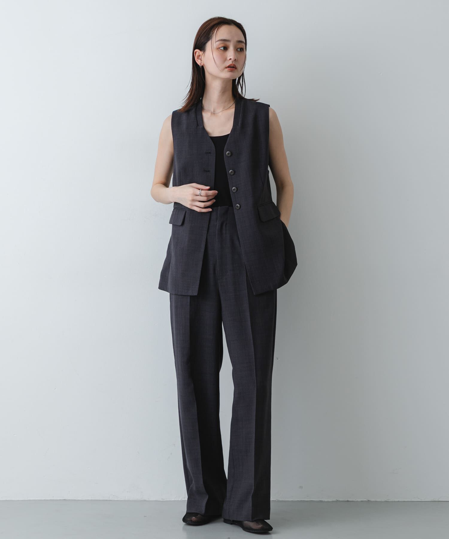 SENSE OF PLACE by URBAN RESEARCH「『UR TECH DRYLUXE』リネンライクジレ」|ベスト・ジレ|