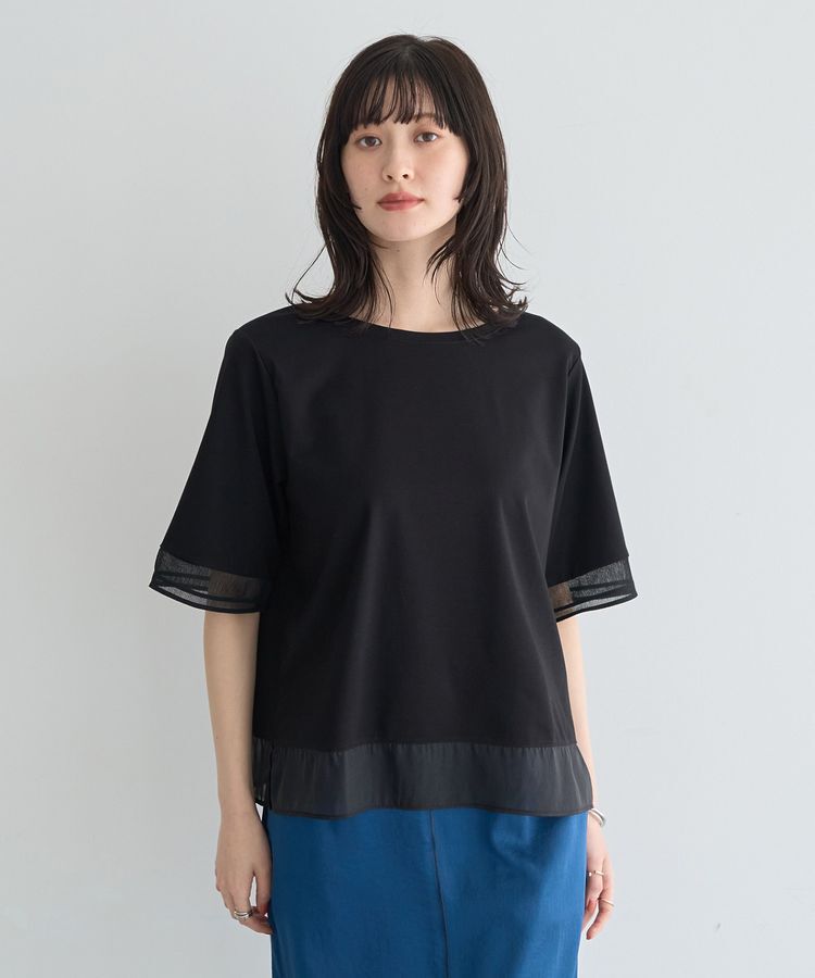 YECCA VECCA「シアーMIXプルオーバー」|Tシャツ・カットソー|