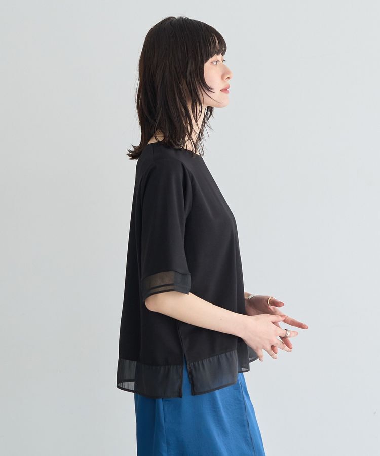 YECCA VECCA「シアーMIXプルオーバー」|Tシャツ・カットソー|