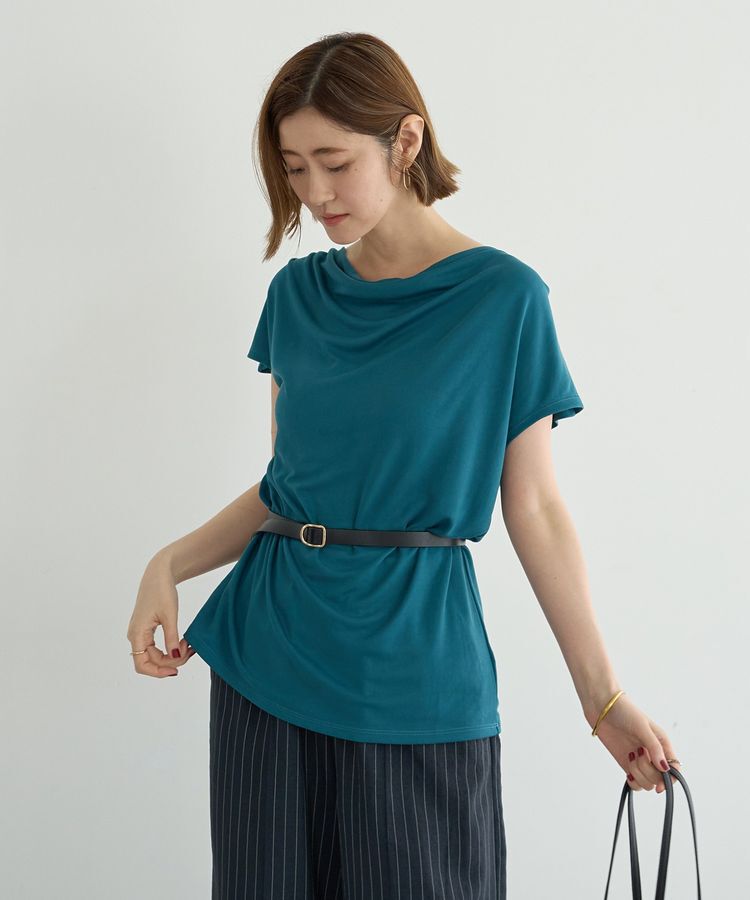 YECCA VECCA「【接触冷感】ドレープカットトップス」|Tシャツ・カットソー|
