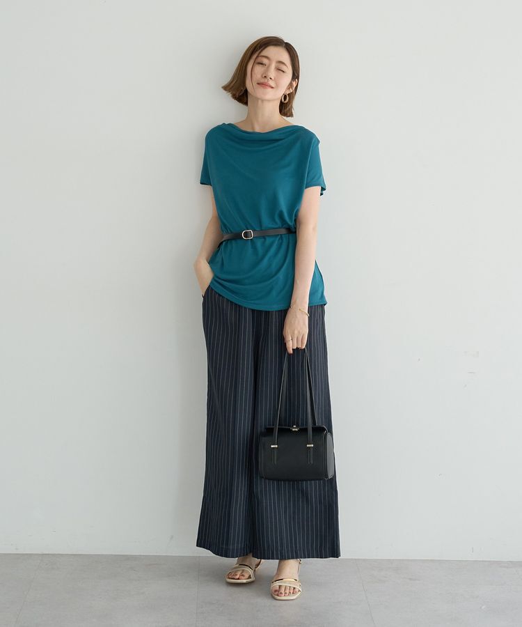YECCA VECCA「【接触冷感】ドレープカットトップス」|Tシャツ・カットソー|