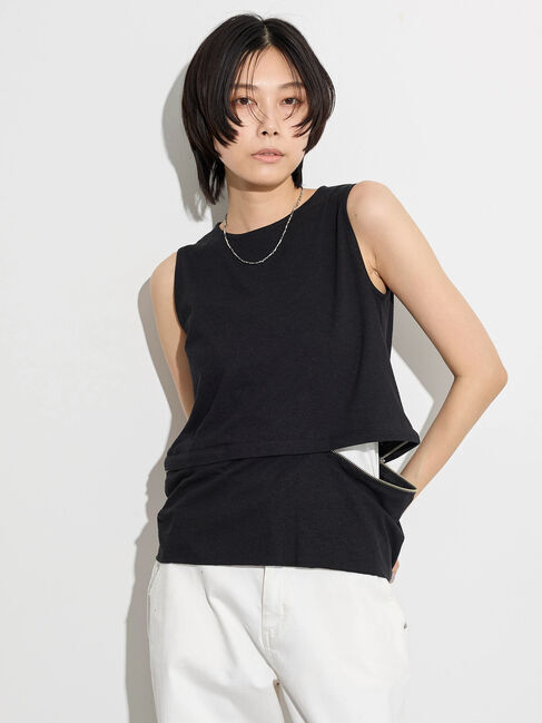 GARAGE OF GOOD CLOTHING「【日本製】ウエストZIP付ノースリーブ」|Tシャツ・カットソー|