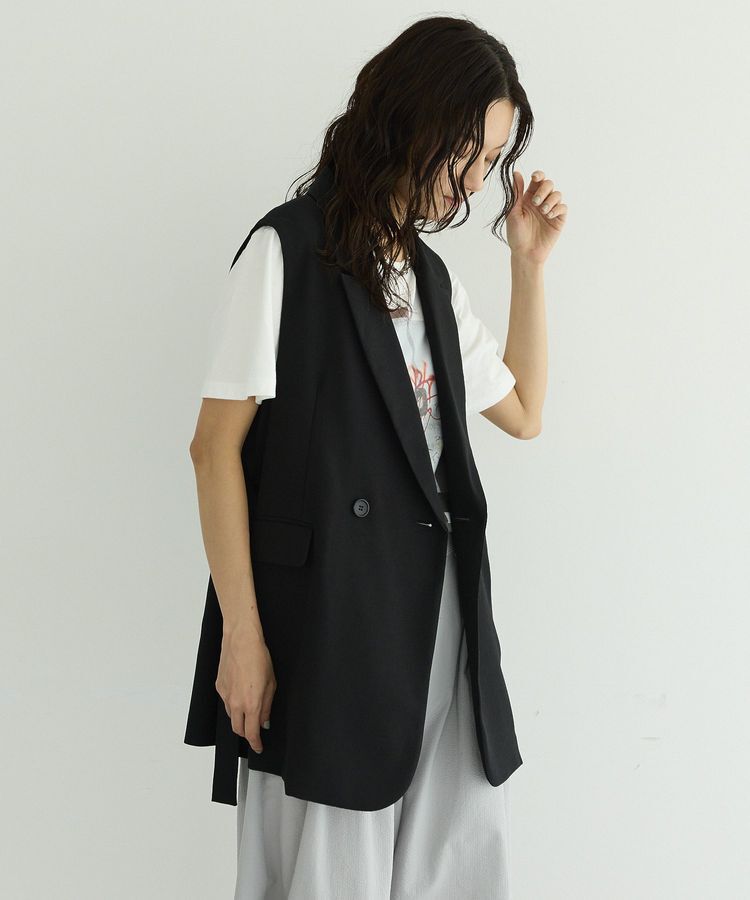 GARAGE OF GOOD CLOTHING「【日本製】リネンライクロングベスト」|ベスト・ジレ|