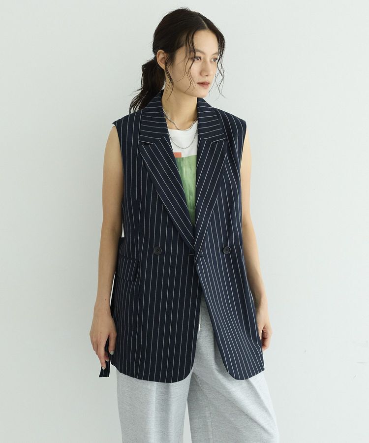 GARAGE OF GOOD CLOTHING「【日本製】リネンライクロングベスト」|ベスト・ジレ|
