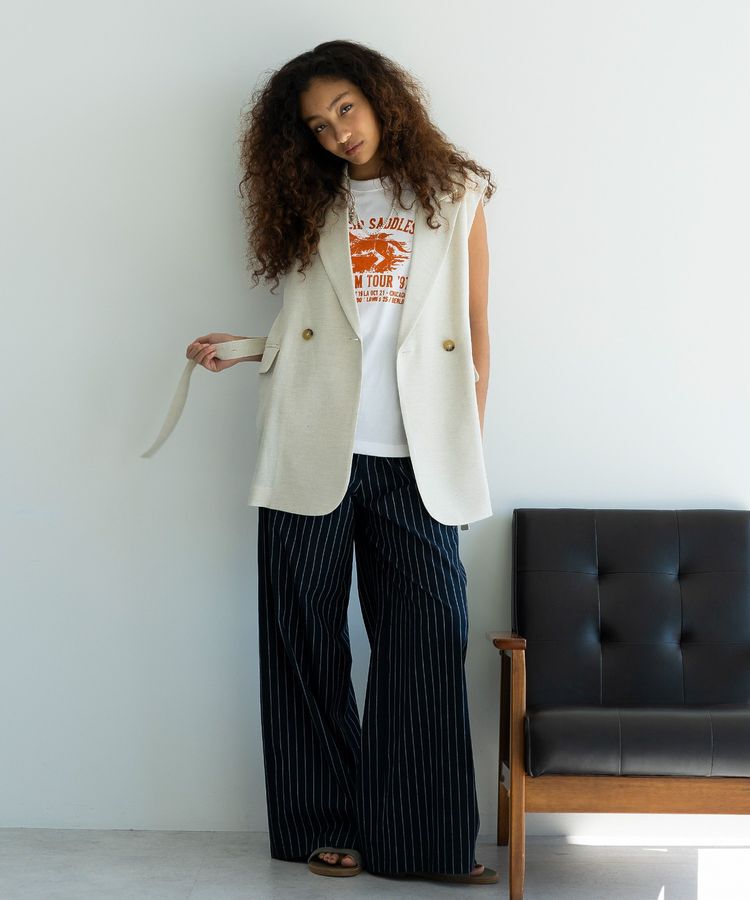 GARAGE OF GOOD CLOTHING「【日本製】リネンライクロングベスト」|ベスト・ジレ|