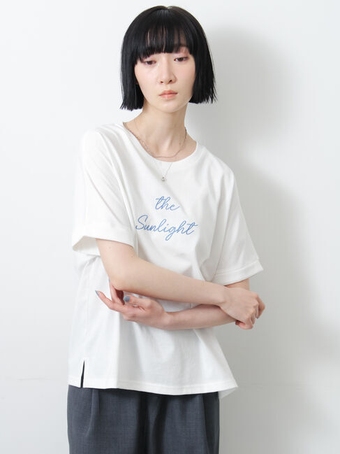 Samansa Mos2「◇【接触冷感/UVカット】アソート刺繍Tシャツ」|ニット・セーター|