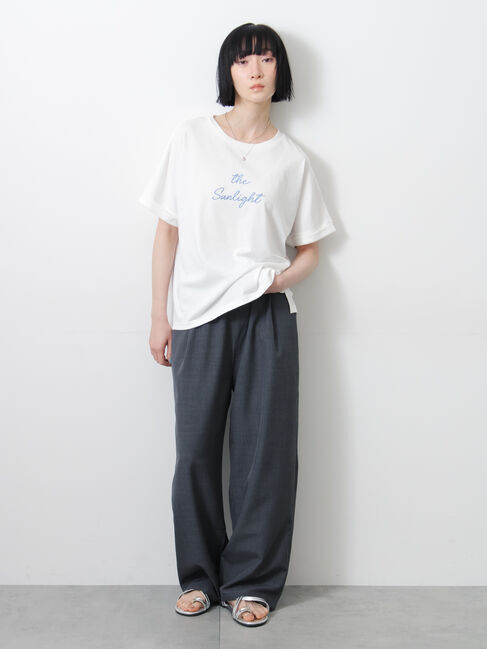 Samansa Mos2「◇【接触冷感/UVカット】アソート刺繍Tシャツ」|ニット・セーター|