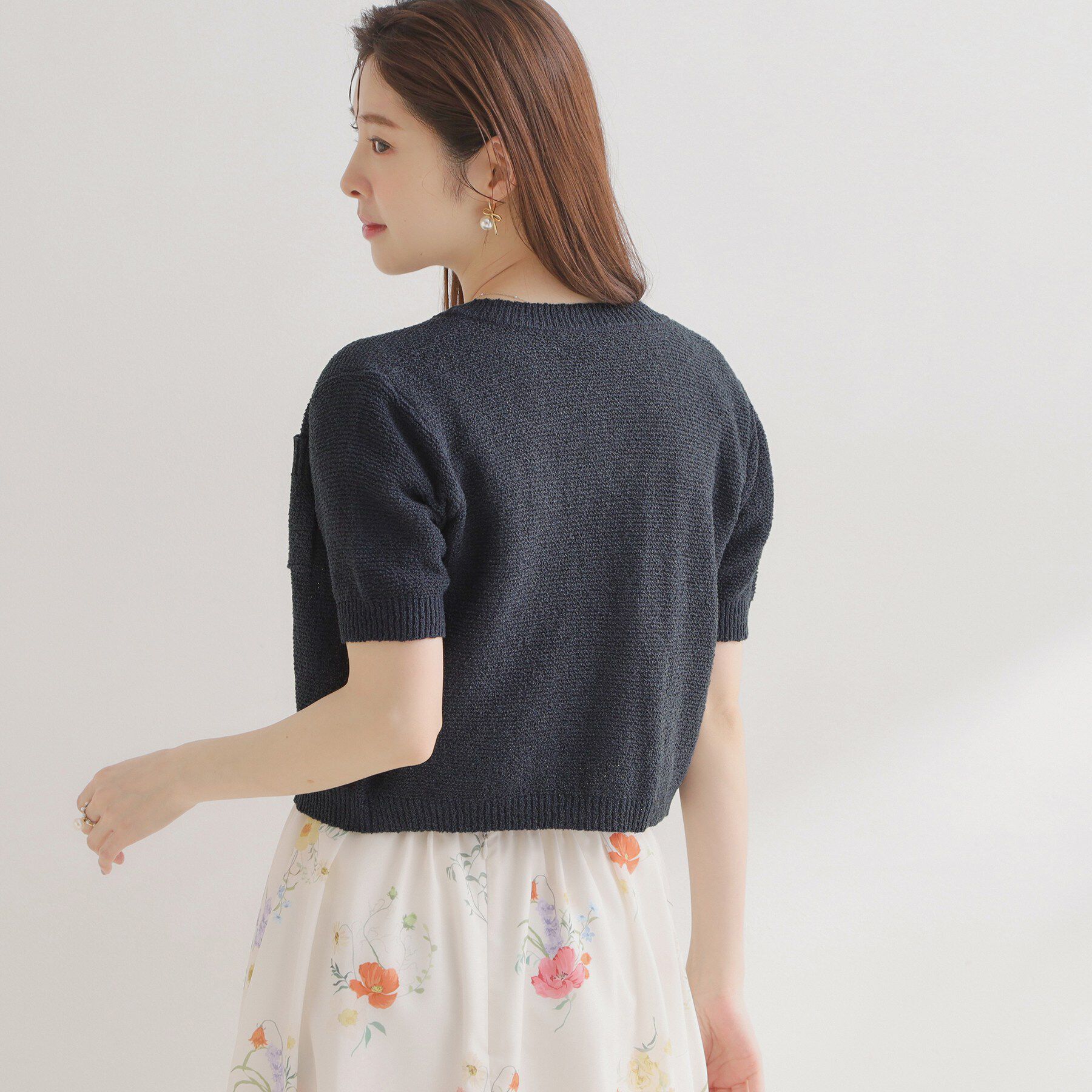 Couture broach「ポケット付き半袖カーディガン」|カーディガン|