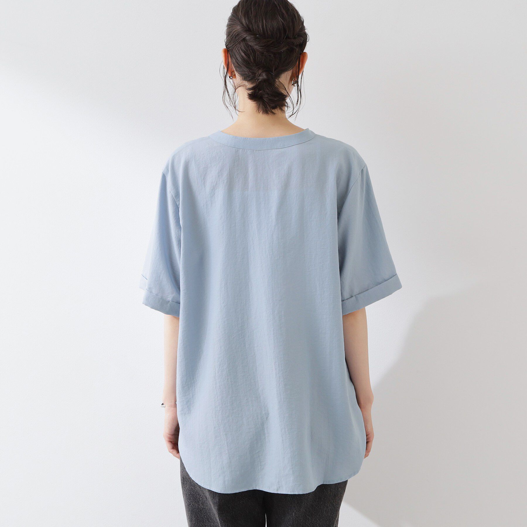 THE SHOP TK「【M-XL/さりげなく体型カバー】5分袖Wポケットシャツ」|シャツ・ブラウス|