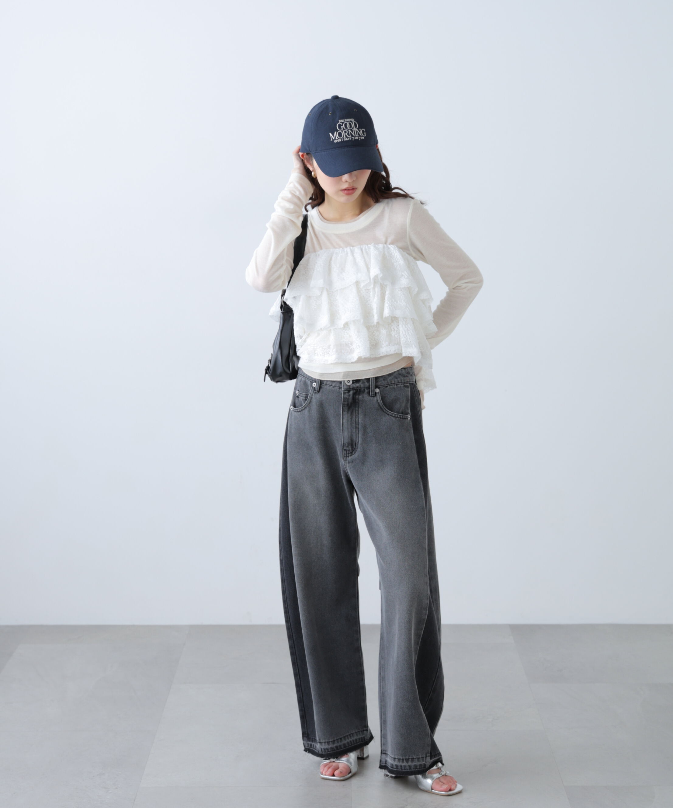  「[低身長サイズ/Sシリーズ]配色パネルバレルワイドパンツ」|その他|