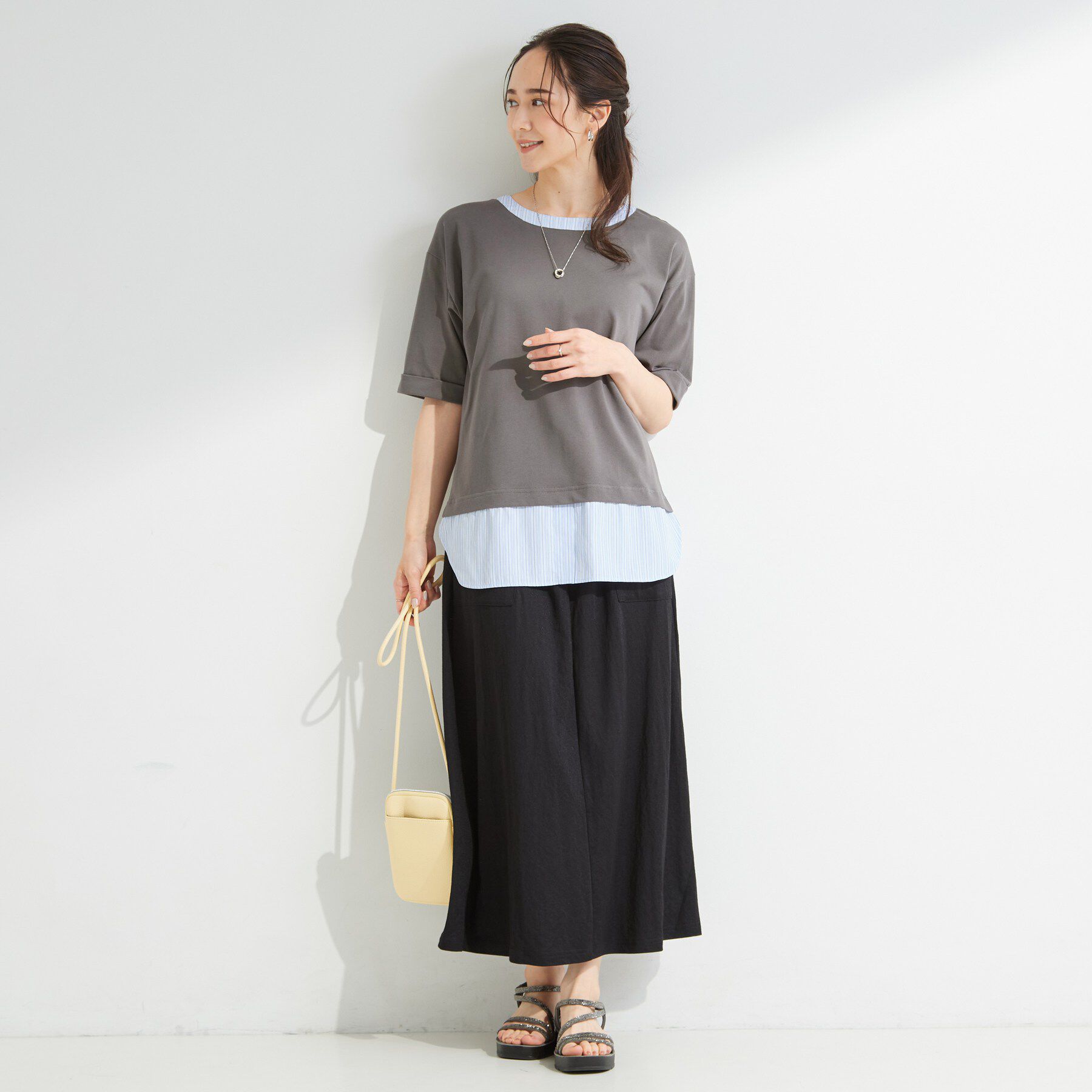 SHOO･LA･RUE「シャツドッキングカットソー」|Tシャツ・カットソー|