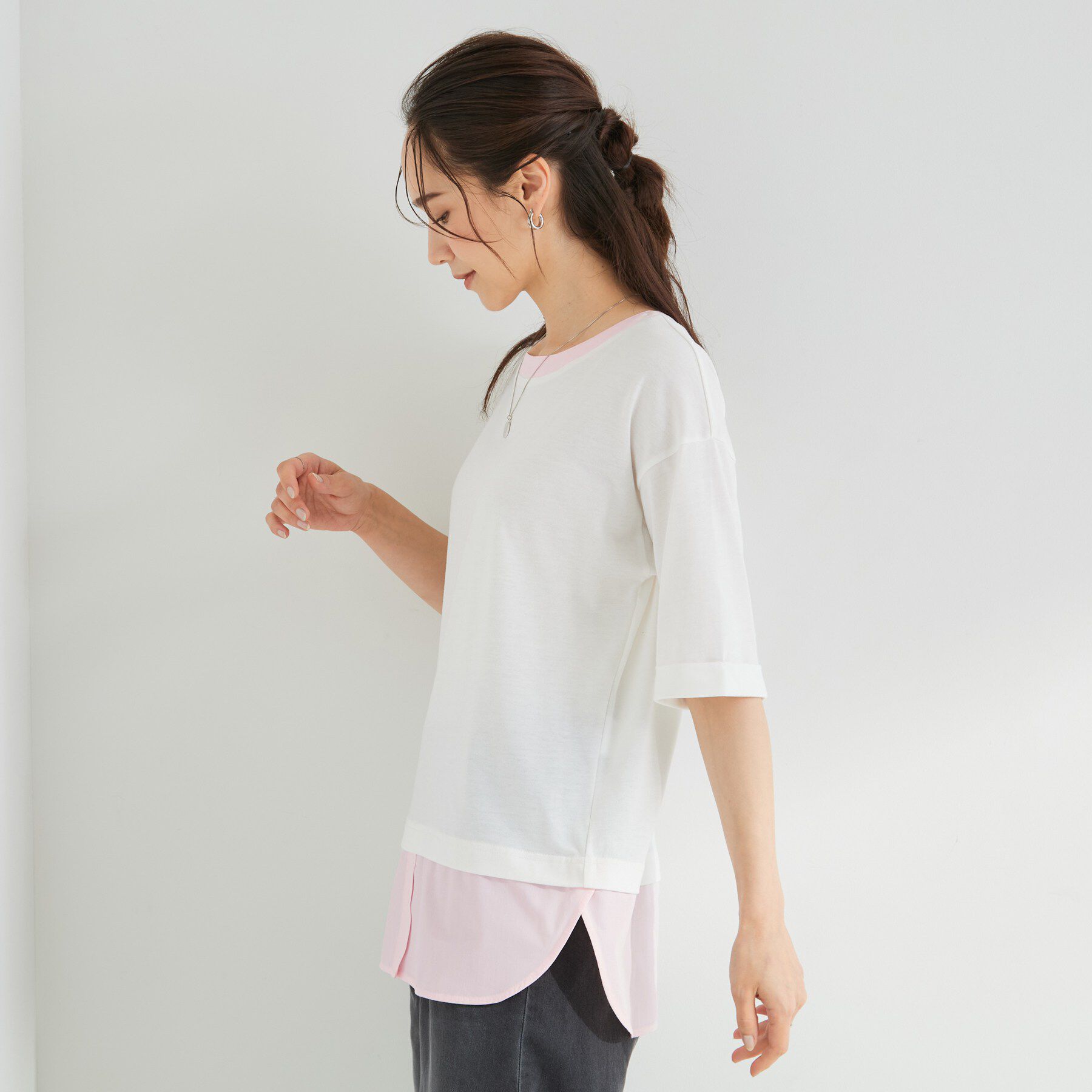 SHOO･LA･RUE「シャツドッキングカットソー」|Tシャツ・カットソー|