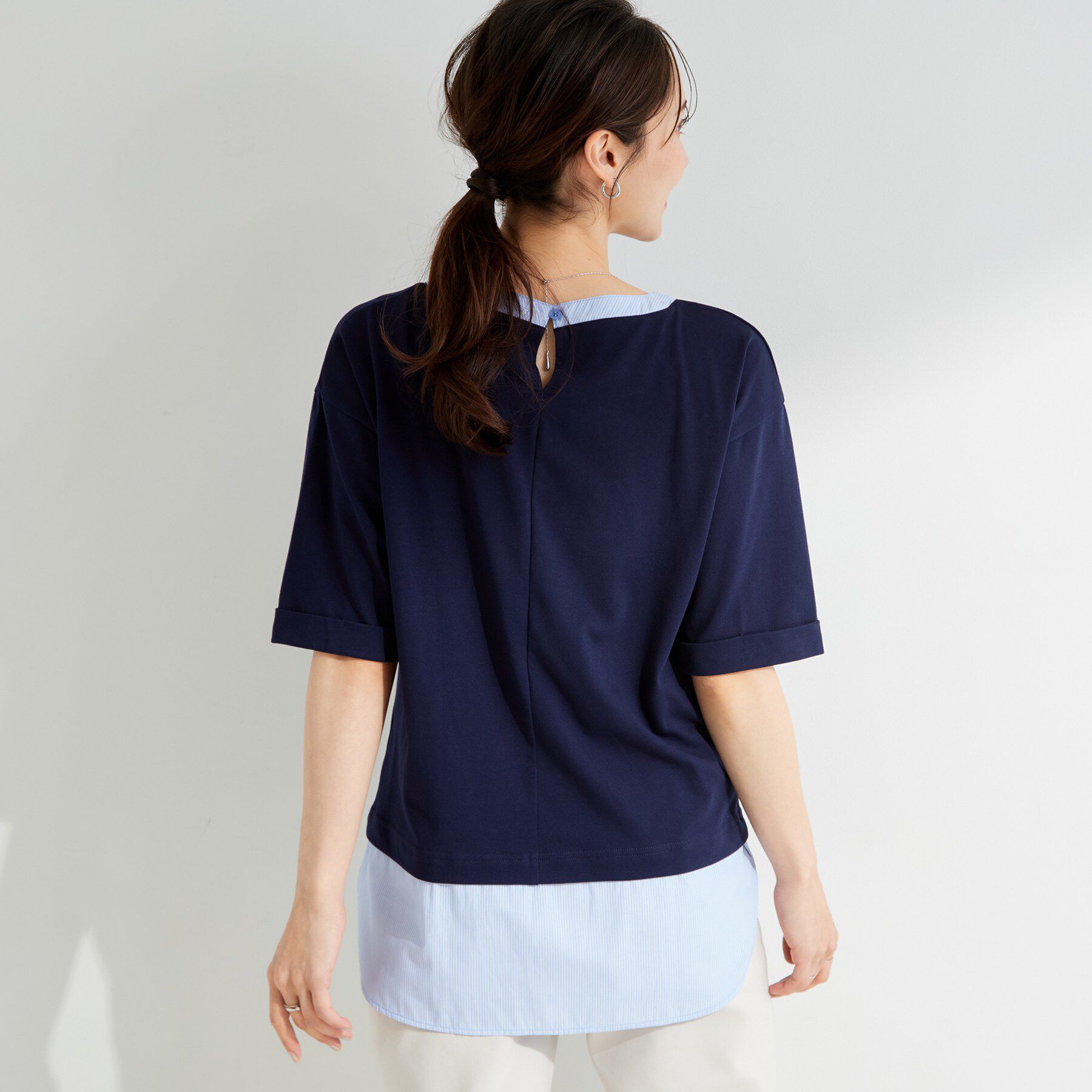 SHOO･LA･RUE「シャツドッキングカットソー」|Tシャツ・カットソー|