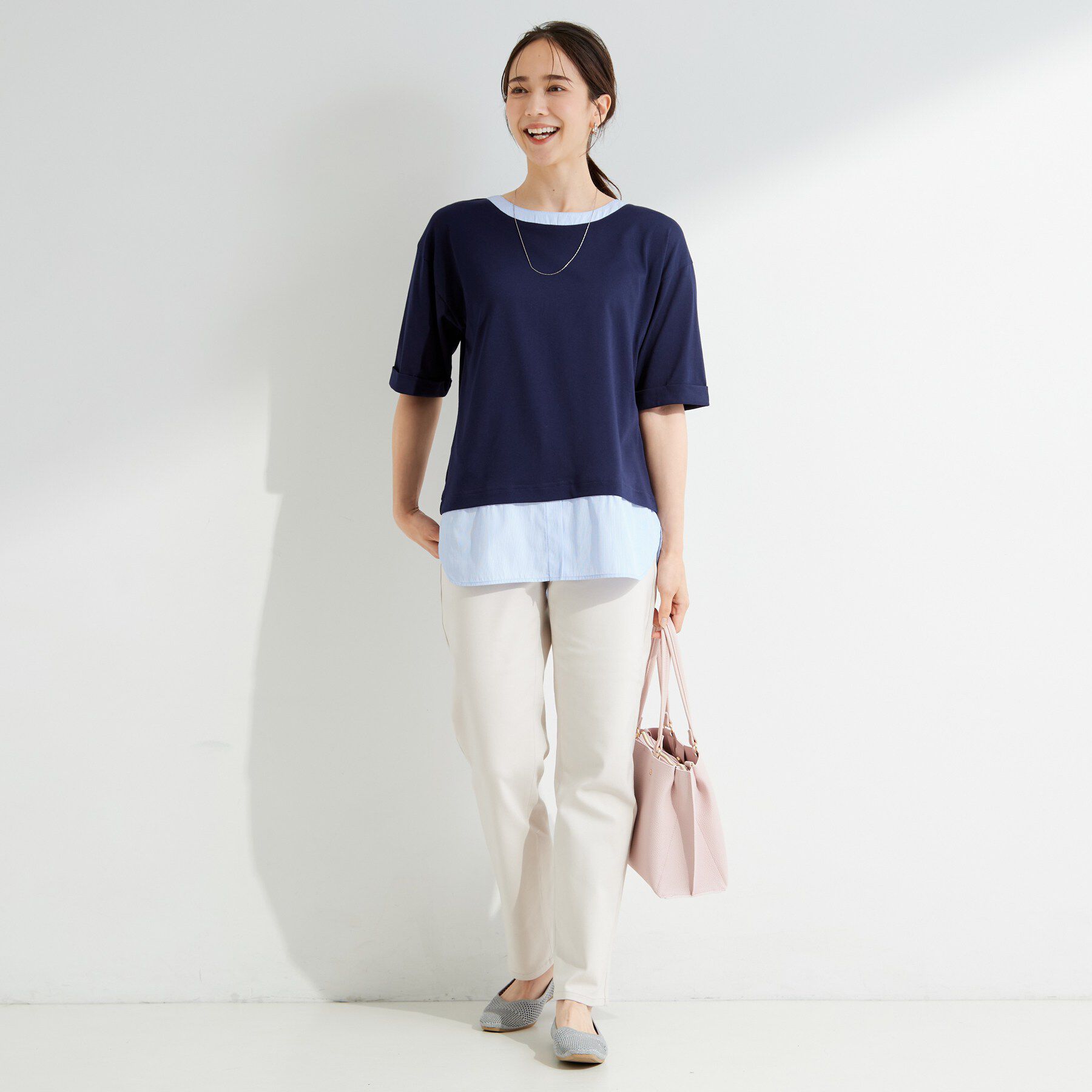 SHOO･LA･RUE「シャツドッキングカットソー」|Tシャツ・カットソー|