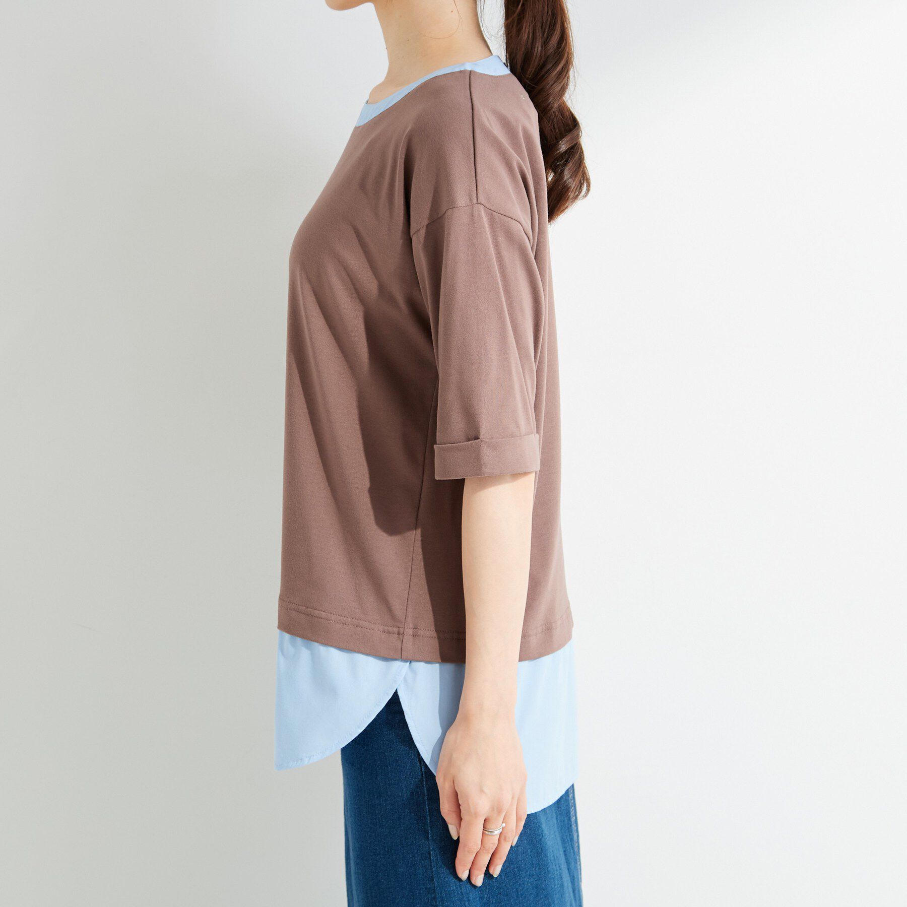 SHOO･LA･RUE「シャツドッキングカットソー」|Tシャツ・カットソー|
