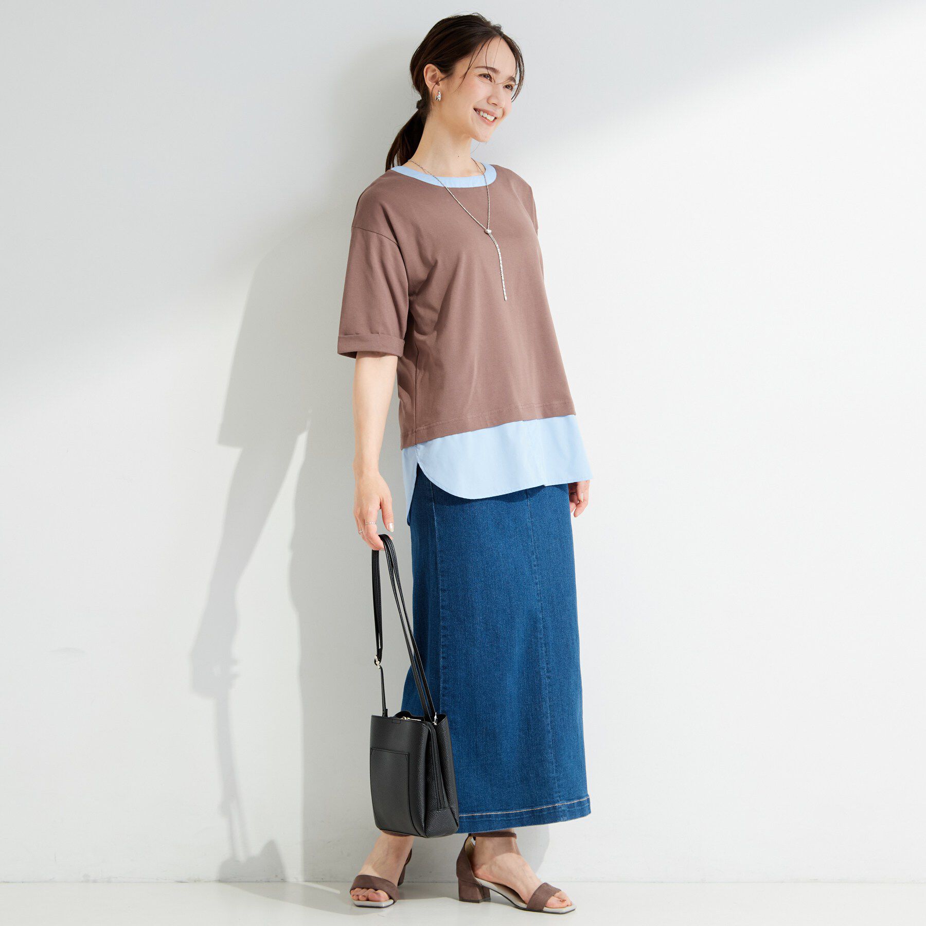 SHOO･LA･RUE「シャツドッキングカットソー」|Tシャツ・カットソー|