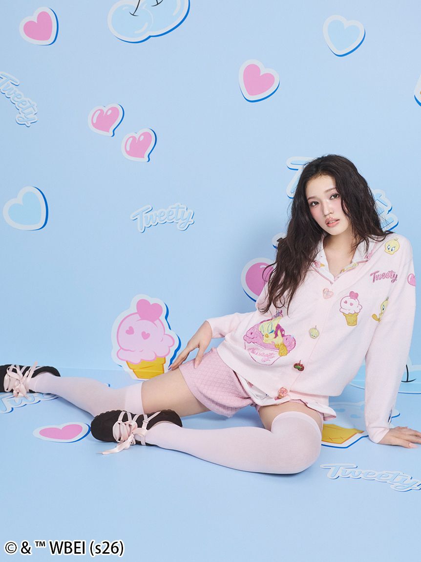 SNIDEL HOME「【Tweety】モチーフニットカーディガン」|ルームウェア|