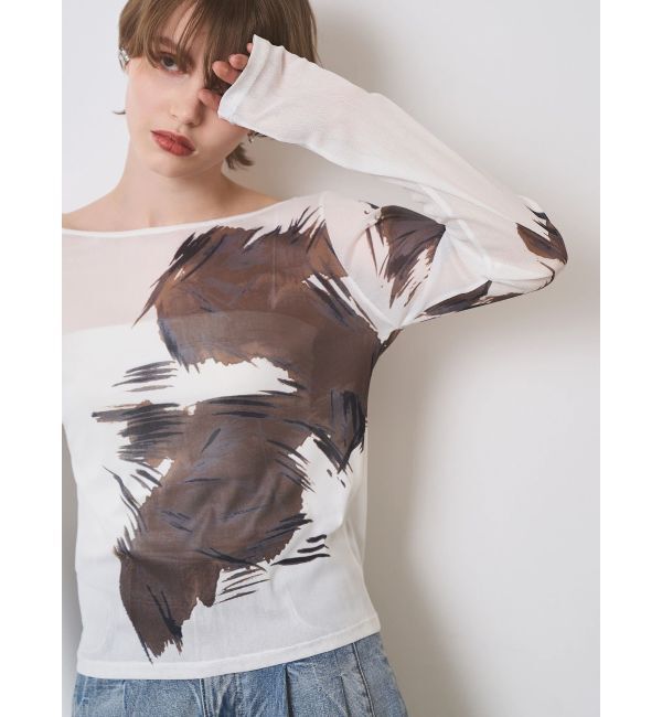 ELENDEEK「BLURRED SHAGGY SKIN CS」|Tシャツ・カットソー|オフホワイト